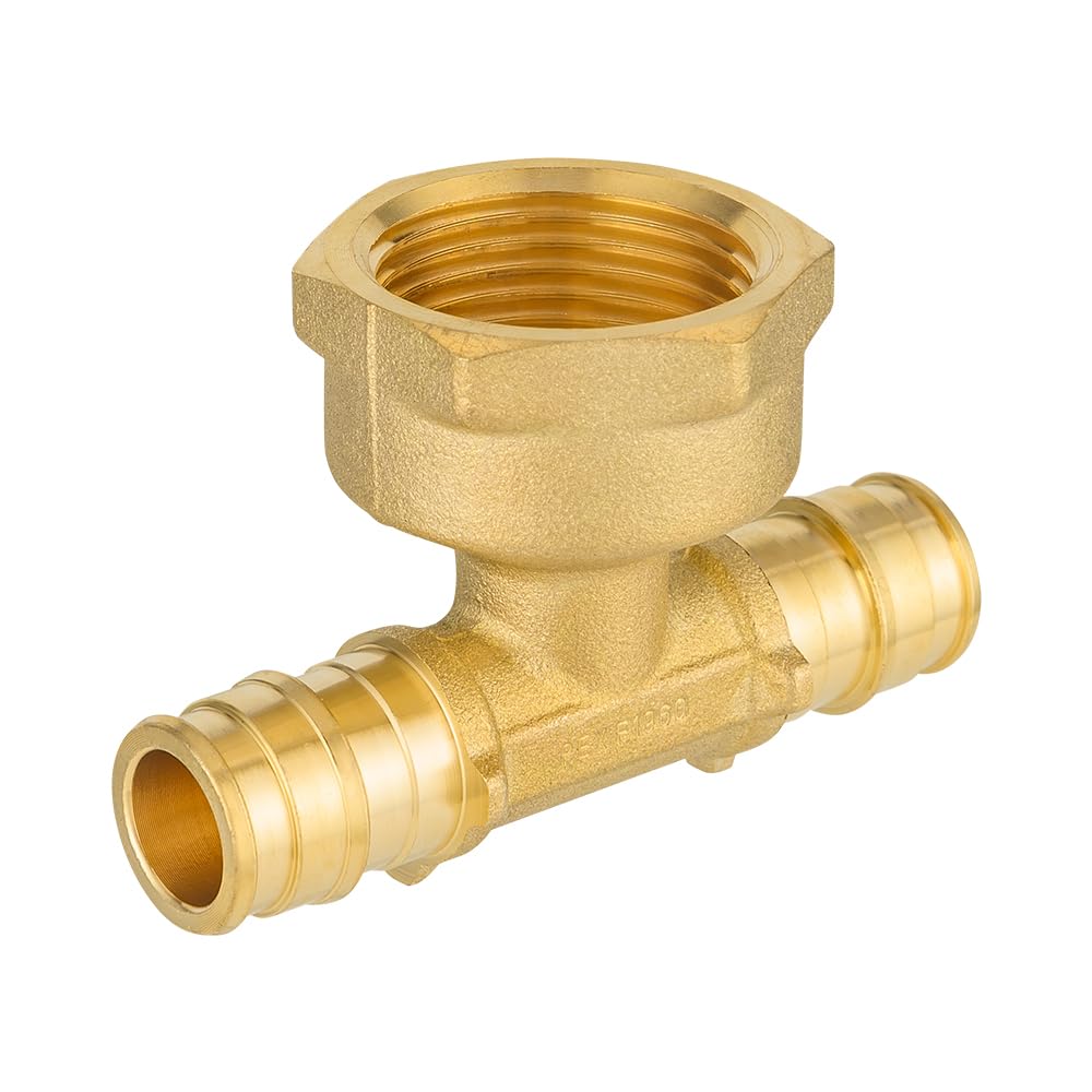 PEX A Expansion 1/2" PEX x 1/2" PEX x 3/4" Female Threaded F1906 Tee (Lead Free)