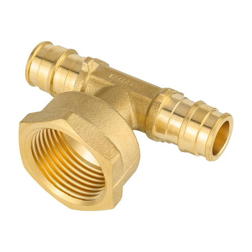 PEX A Expansion 1/2" PEX x 1/2" PEX x 3/4" Female Threaded F1906 Tee (Lead Free) Plumbingsell