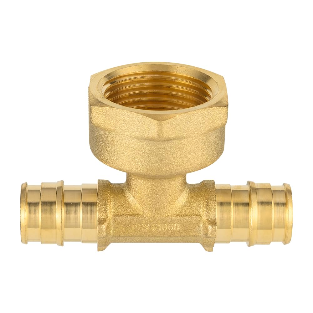 PEX A Expansion 1/2" PEX x 1/2" PEX x 3/4" Female Threaded F1906 Tee (Lead Free)