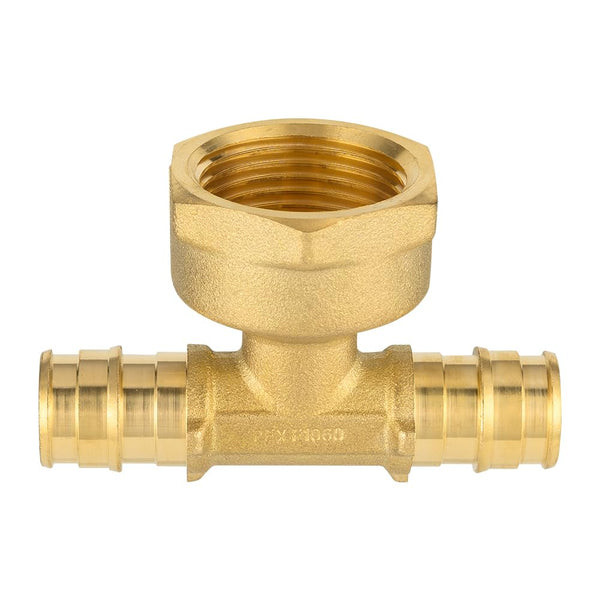 PEX A Expansion 1/2" PEX x 1/2" PEX x 3/4" Female Threaded F1906 Tee (Lead Free) Plumbingsell