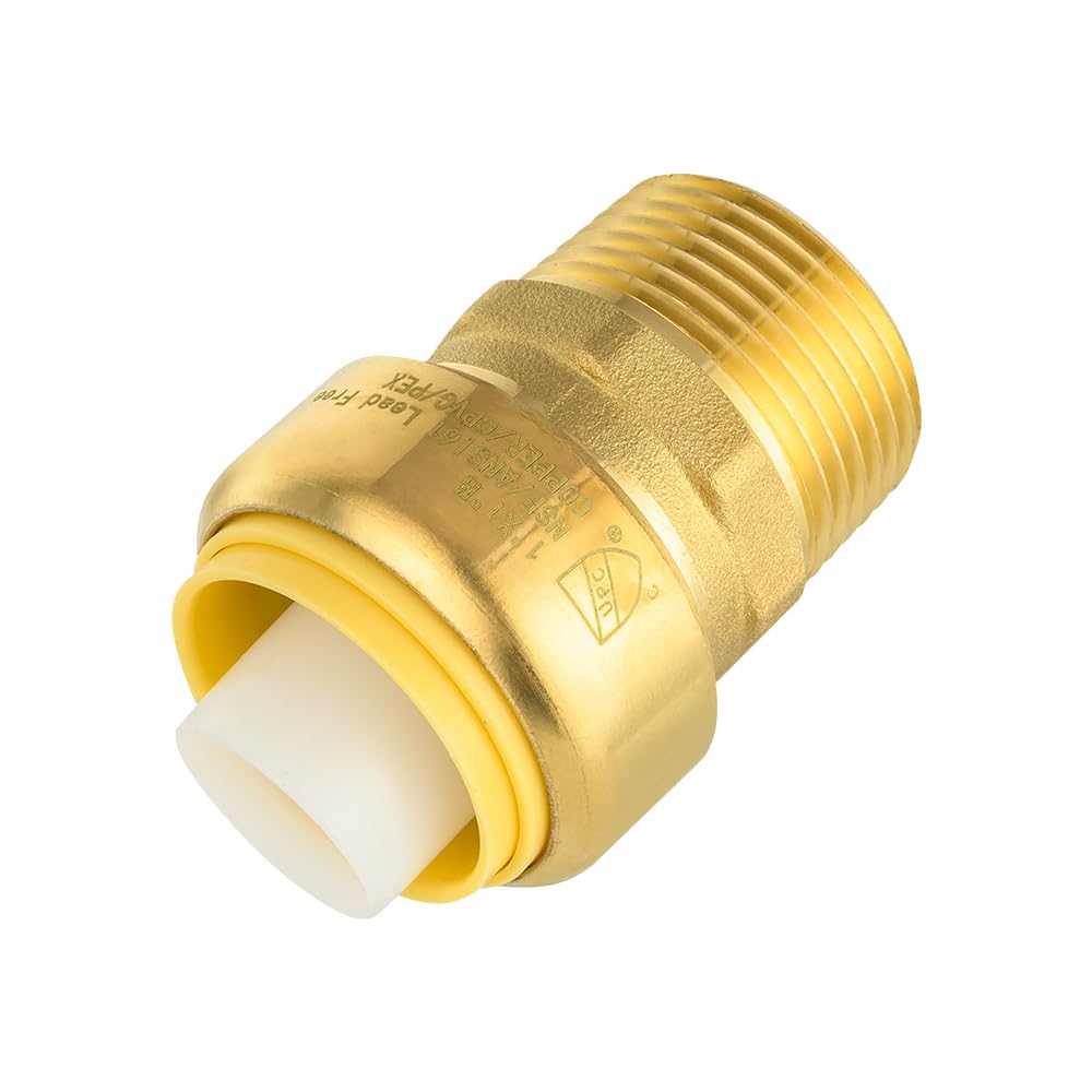 Push Fit 1" x 1" Male Threaded NPT Brass Coupling