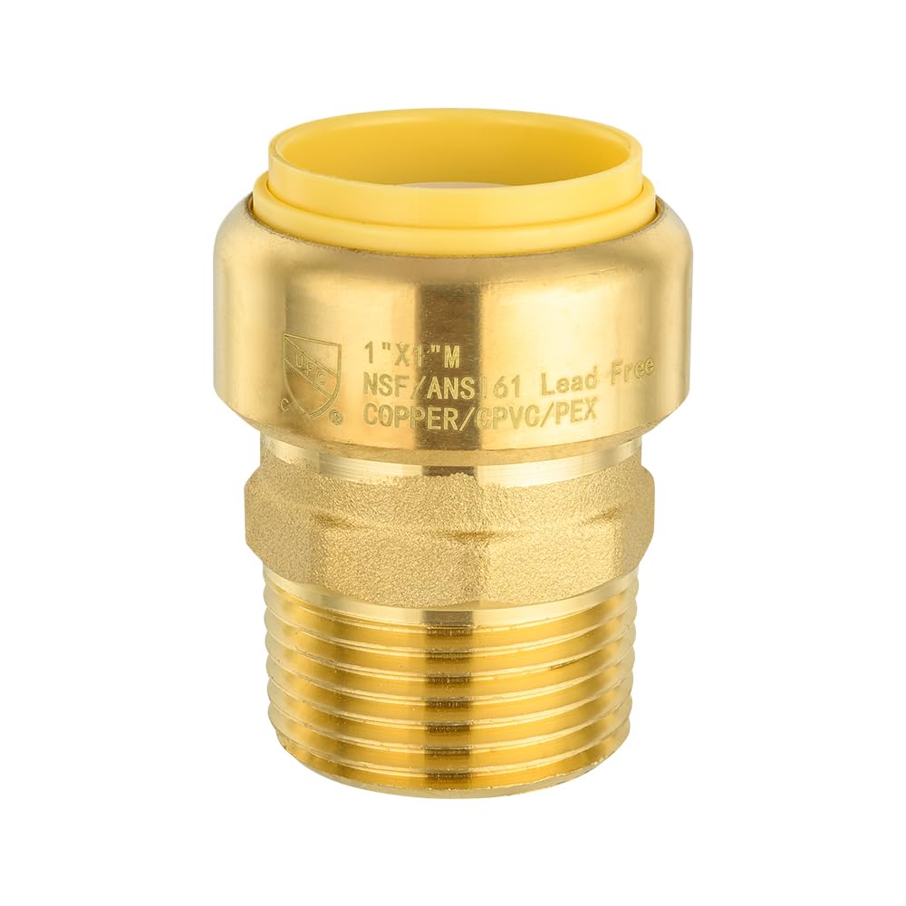 Push Fit 1" x 1" Male Threaded NPT Brass Coupling