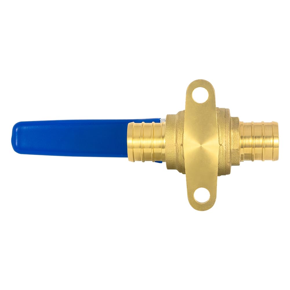 10 Pcs 3/4" PEX Crimp Drop Ear Ball Valve, Blue (Lead Free)