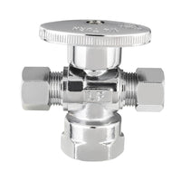 10 Pcs 1/2" FIP x 3/8" OD Compr. x 3/8" OD Compr. Dual Angle Stop Valve, 1/4 Turn (Lead Free) Plumbingsell