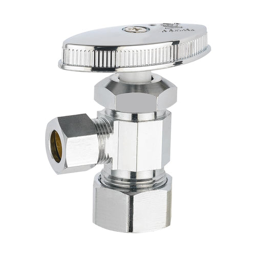 1/2" Nominal (5/8" OD) Comprx 3/8" OD Compr. Angle Stop Valve, Multi Turn (Lead Free)