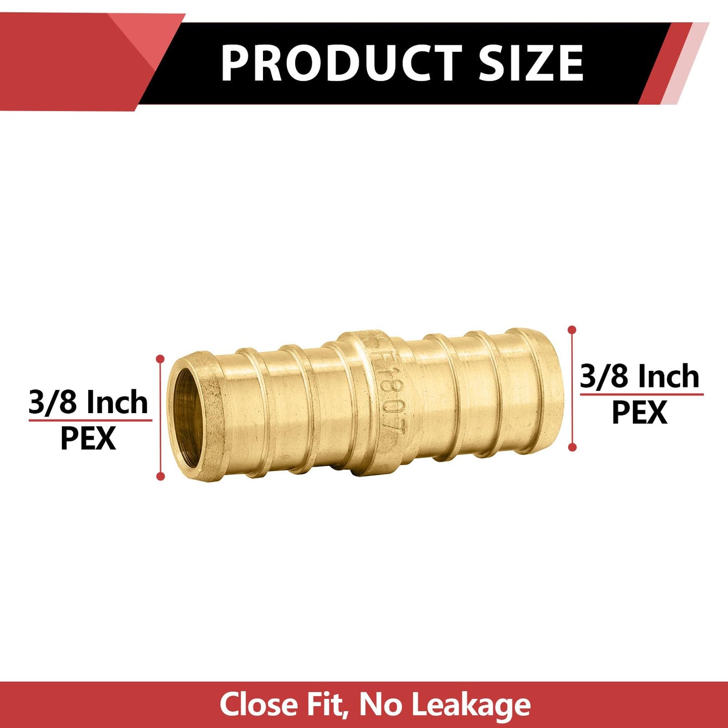 30 Pcs PEX-B Crimp 3/8" PEX X 3/8" PEX Coupling (Lead Free)