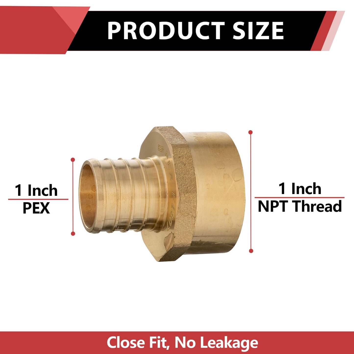 PEX-B Crimp 1" PEX x 1" Female Threaded Adapter (Lead Free)