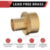 PEX-B Crimp 1/2" PEX x 1/2" Female Threaded Adapter (Lead Free) Plumbingsell