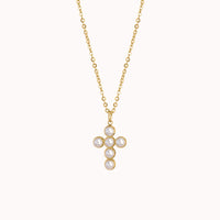 Pearl Cross Necklace Caris Jewelry