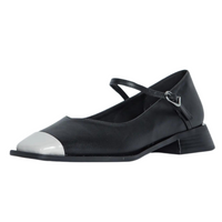 Penelope Mary Jane Flats Black Vaila Shoes