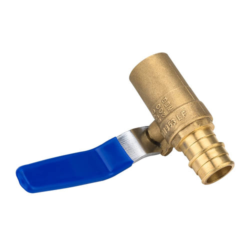 3/4" PEX Expansion x 3/4" Sweat Ball Valve, Blue (Lead Free)