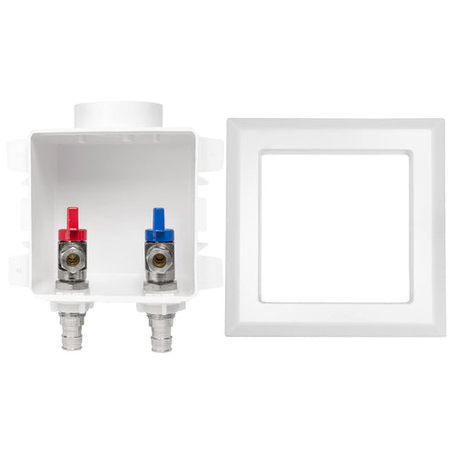 1/2" PEX Expansion (F1960) Inlet, Faucet Outlet Box, with Installed 1/4 Turn Ball Valve Plumbingsell