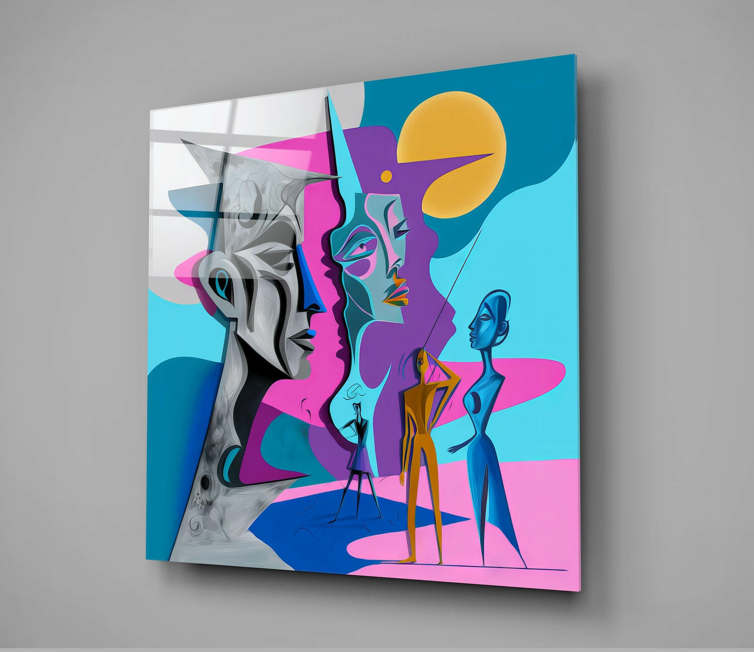 Insigneart USA Picasso's Mind Glass Wall Art || Designer Collection