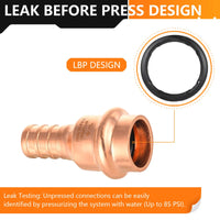 1/2" Press Copper x 1/2" PEX Crimp Adapter (Lead Free) Plumbingsell