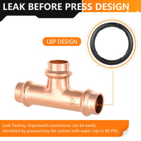 Pro 10 Pack 1/2" Press Copper Tee