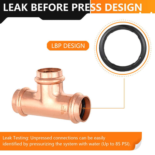 1" Press Copper Tee (Lead Free) Plumbingsell