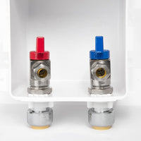 1/2" Push Fit Inlet, Faucet Outlet Box, with Installed 1/4 Turn Ball Valve Plumbingsell