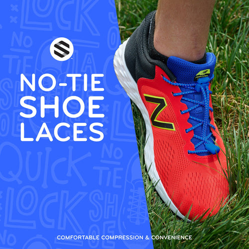 Blue Quick Lock No Tie Elastic Shoelaces The Original Stretchlace