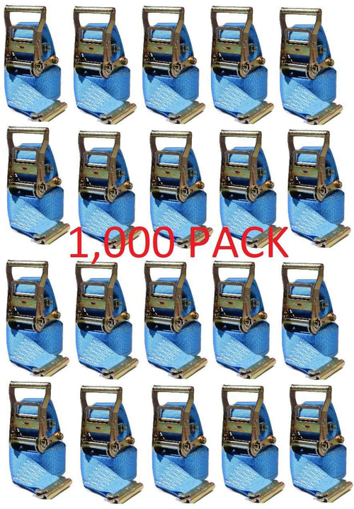 2 in x 20 ft Van Ratchet Strap E-Track w/ Spring E 1,000 PACK | R20EX1000 RatchetStrap.Com