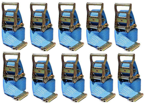 2 in x 20 Ft Van Ratchet Strap E-Track w/ Spring E 10 PACK | R20EX10 RatchetStrap.Com