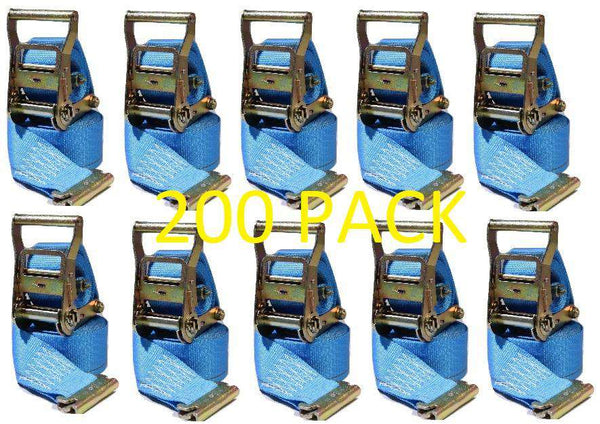 2 x 20 Ft Van Ratchet Strap Logistic E-Track w/ Spring E 200 PACK  | 200 Pack RatchetStrap.Com