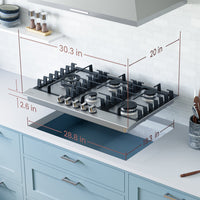 Rangaire 30" Gas Cooktop 5 Burners Stainless Steel RCG301S Rangaire Appliances