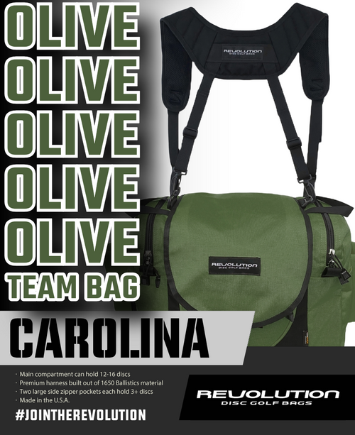 Revolution Carolina Team V3 Disc Golf Bag - Olive Green Gotta Go Gotta Throw