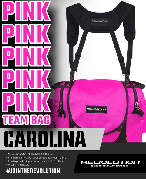 Revolution Carolina Team V3 Disc Golf Bag - Brilliant Rose Gotta Go Gotta Throw