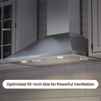 Rangaire 36" Wall-Mounted Range Hood 580 CFM Convertible  Stainless Steel  RHWMP36S Rangaire Appliances