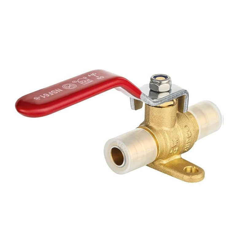 3/4" PEX Expansion Drop Ear Ball Valve, Red (Lead Free)