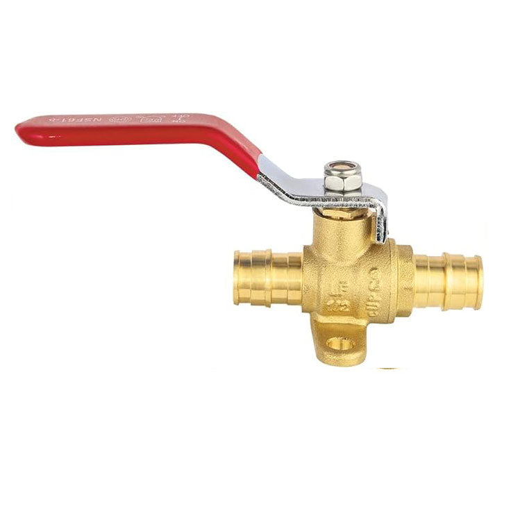 3/4" PEX Expansion Drop Ear Ball Valve, Red (Lead Free)