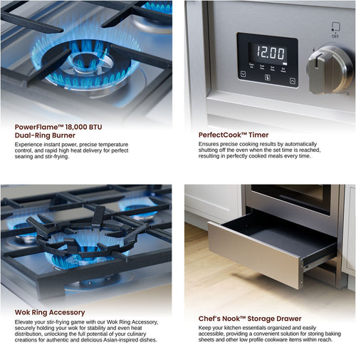 Rangaire 24" Gas Range Convection Oven Freestanding Stainless Steel RRG241TS Rangaire Appliances