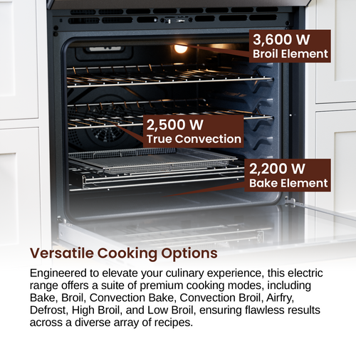 Rangaire 30" Electric Range Self-cleaning Air Fry True Convection Oven Slide-in Stainless Steel RRE303GS