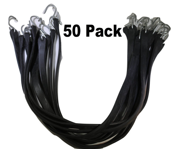 31 Inch Rubber Tarp Straps w/ Crimped S Hooks | 50 PACK RatchetStrap.Com