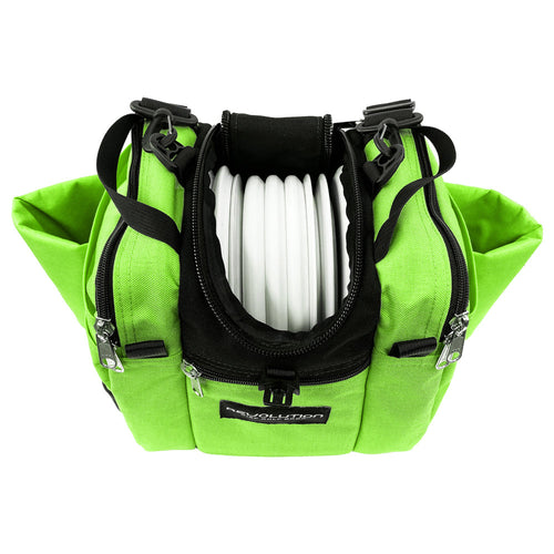 Revolution Mini Deluxe V3 Disc Golf Bag - Lime Green Gotta Go Gotta Throw
