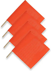 Red Warning Flag - Vinyl Mesh on Wooden Dowel 4 PACK | RWFX4 RatchetStrap.Com