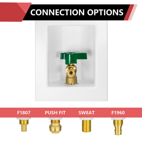 1/2" Push Fit Inlet, Ice Maker Outlet Box, with Copper Water Hammer Arrestor Plumbingsell
