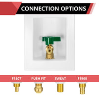 1/2" Push Fit Inlet, Ice Maker Outlet Box Plumbingsell