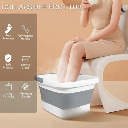 2 Pack Foldable Foot Bath Basin, Collapsible Foot Soak Tub, Multifunction Plastic Basin with Handles,Foot Tub for Soaking Feet