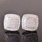 CUC 12MM Square Stud Earring Iced Out Cubic Zirconia Women Screw/Push Men Earrings Hip Hop Jewelry Fashion Gift
