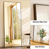 64"x21" Full Length Mirror Full Body Mirror Freestanding Hanging or Leaning Rectangle Floor Mirror Aluminum Alloy for Bedroom