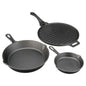 Pre-Seasoned 4-Piece Cast Iron Skillet Set Handles Griddle 6" 10.5" 11" Durable Loop Easy Pour Lip Superior Cooking versatile
