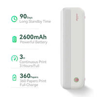 PeriPage P40 Portable Thermal Printer Wireless Inkless Mobile Printer For Travel Office School Home IOS & Android 203 Dpi