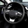 14.5" to 15" Steering Wheel Cover with Needle Thread DIY Hand Stitching Genuine Cowhide Leather Punched Breathable Car Styling