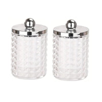 1/2/3 PC Plastic Cotton Swab Ball Pad Holder Storage Box 10 Oz Bathroom Organizer, Qtip Apothecary Jar Clear Container Dispenser