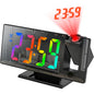 180° Arm Projection Alarm Clock Time Temperature USB Plug-in Digital Alarm Clock Snooze Table Clock 12/24H Projector LED Clock