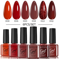 LILYCUTE 6Pcs Colorful Reflective Glitter Nail Art Liner Gel Nail Kit Sparkling Painting Gel Nail Polish Semi Permanent UV Gel