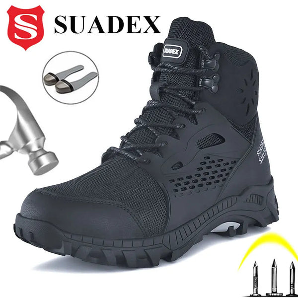 SUADEX S1 Safety Boots Men Work Shoes Anti-Smashing Steel Toe Work Safety Shoes Male Female Boots Anti-slippery EUR Size 37-48 EzBuyCo
