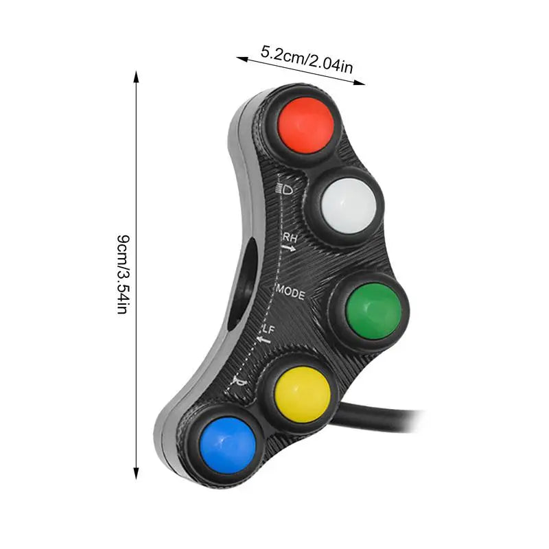 Motorcycle Button Waterproof Handle Bar Button 7-in-1 Multifunction Handlebar Button Control Stop Start Button For Ebike Scooter