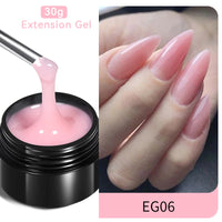 BORN PRETTY 30ml Glitter Pink Hard Jelly Nail Extension Gel Nail Polish Milky White Clear Color Soak Off UV Construction Gel
